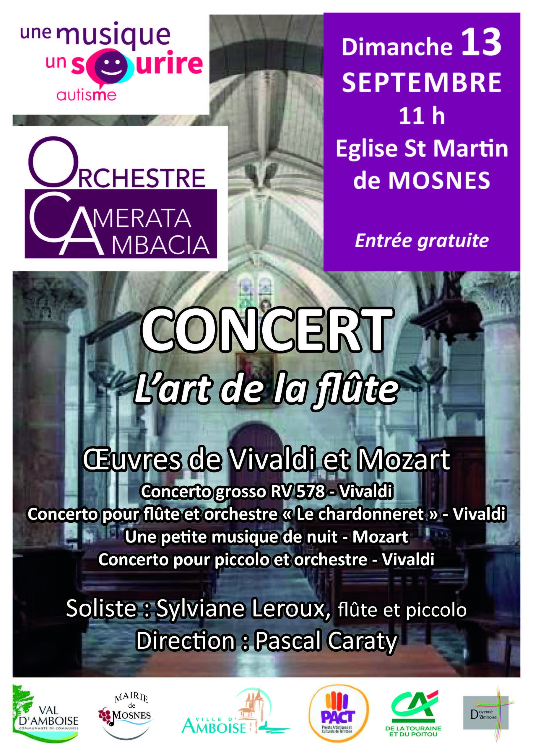 Affiche église concert Mosnes en fête